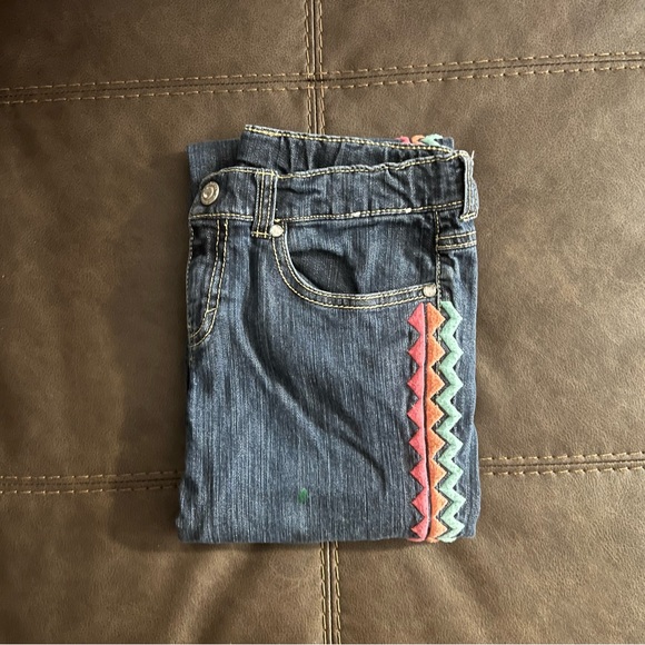 Gymboree Dark Blue Jeans with Pink Accents - Picture 1 of 5